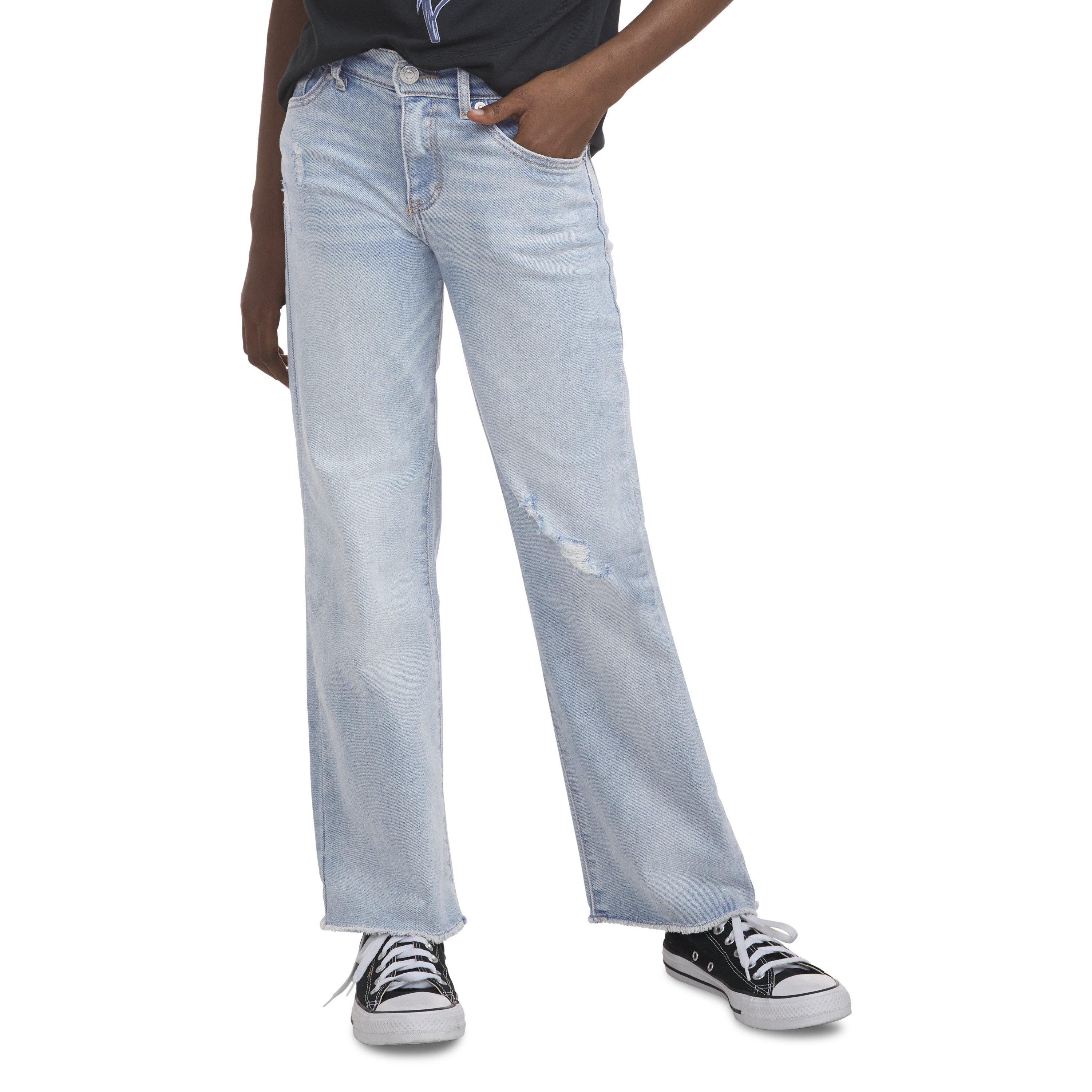Levi's Big Girls' Wide Leg Lt Wash Bauhaus Blues Denim Jeans - BAUHAUS BLUES